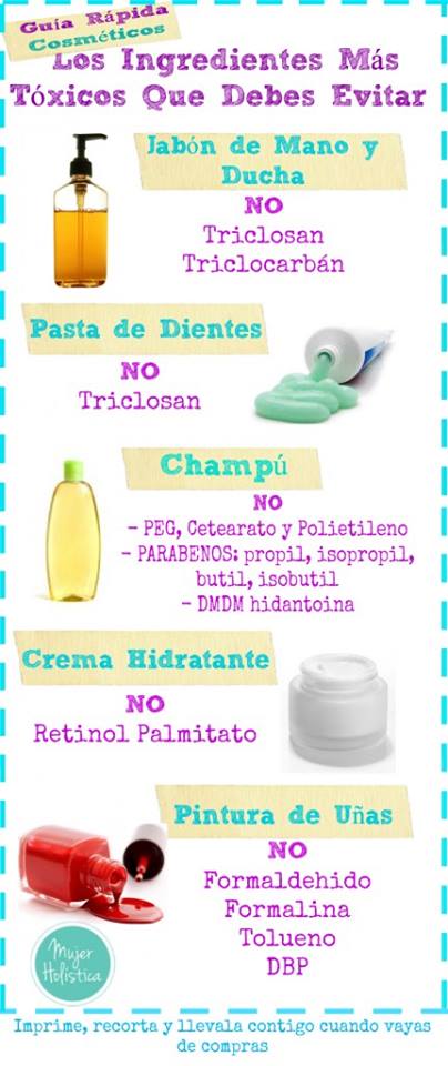 Guía ingredientes tóxicos cosméticos