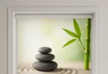 Estores Enrollables: 5 Errores Comunes al Elegirlos (y cómo evitarlos) estor enrollable decorativo con diseño zen de bambú